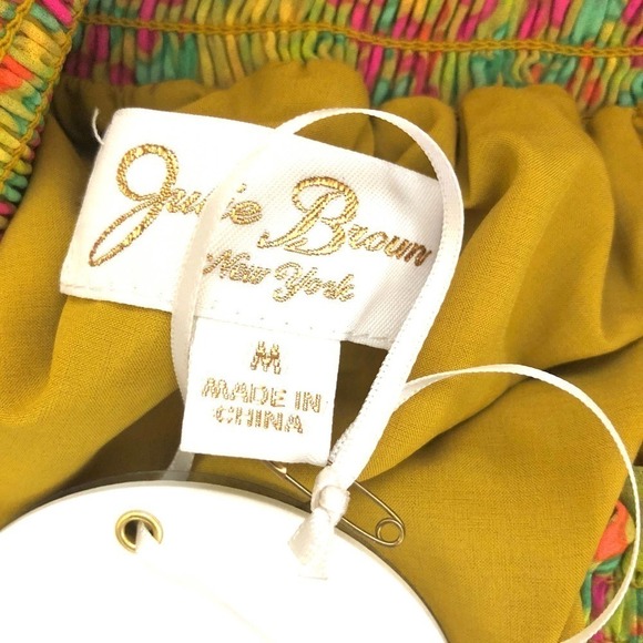 Julie Brown Sammy Tiered Ruffle Hem Smocked Waist Coordinating Mini Skirt Medium - Picture 10 of 12